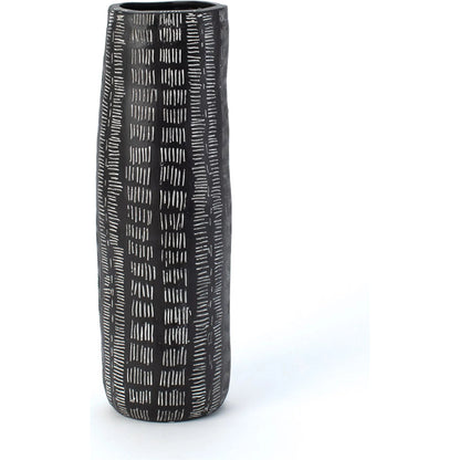 Frequency Oval Bowl by Global Views in black and white. Made from unique in a rustic style.