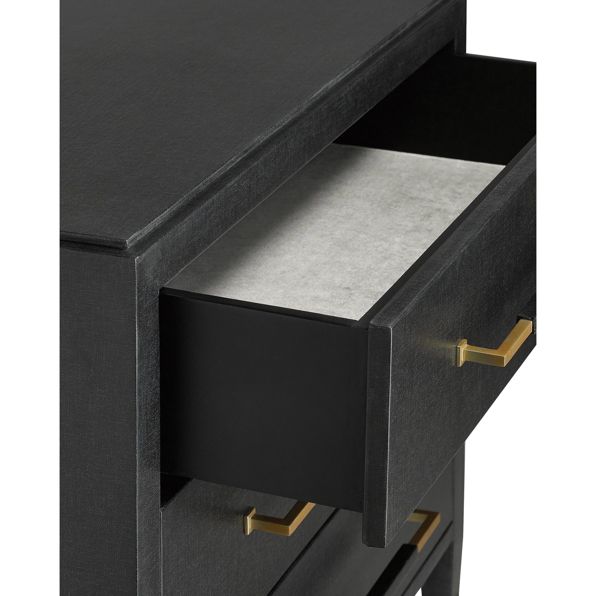 Verona Chest by Currey and Company in black, champagne. Made from solid wood, engineered hardwood in a modern style.