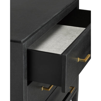 Verona Chest by Currey and Company in black, champagne. Made from solid wood, engineered hardwood in a modern style.