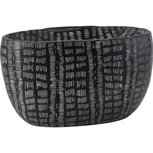 Frequency Oval Bowl by Global Views in black and white. Made from unique in a unique style.