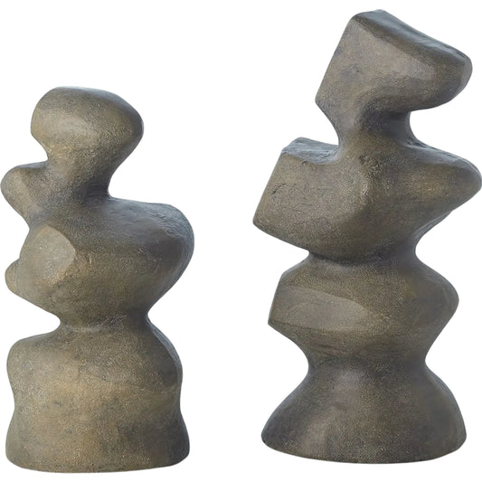 S/2 Mguyon Sculptures by Global Views in grey. Made from unique in a unique style.