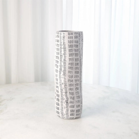 Frequency Vase by Global Views in white and black. Made from unique in a unique style.
