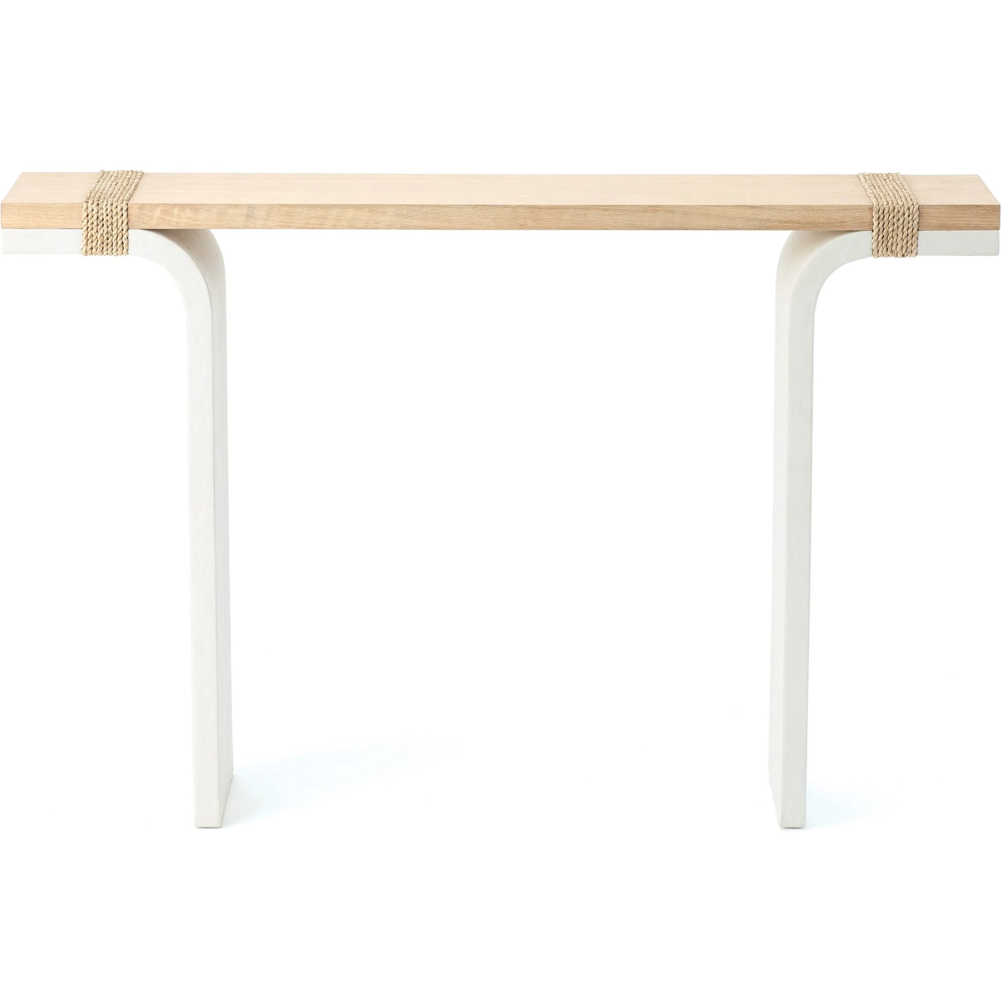 Debby Console by Global Views in white and oak. Made from unique in a transitional style.