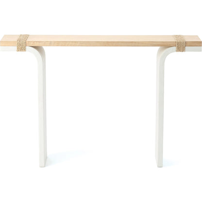 Debby Console by Global Views in white and oak. Made from unique in a transitional style.