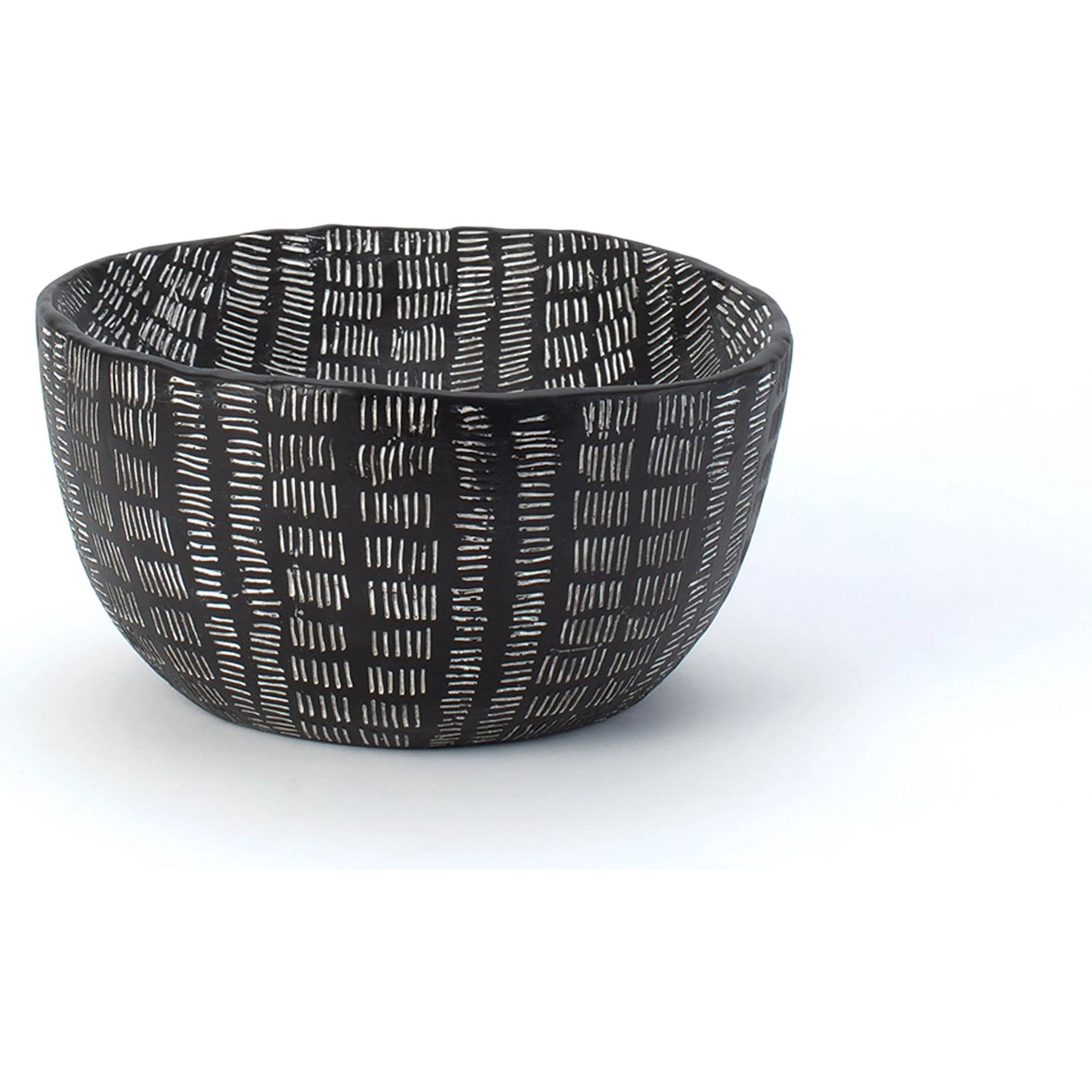 Frequency Oval Bowl by Global Views in black and white. Made from unique in a rustic style.