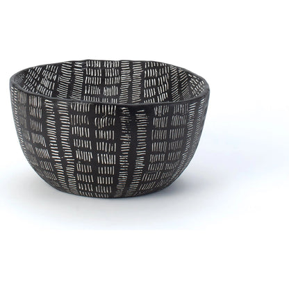 Frequency Oval Bowl by Global Views in black and white. Made from unique in a rustic style.