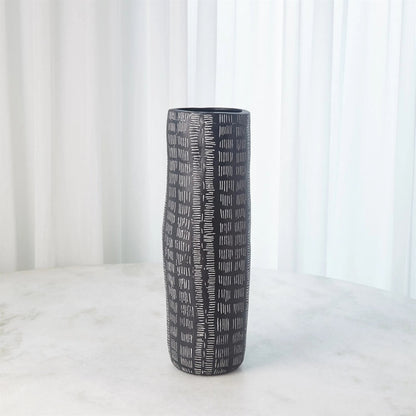 Frequency Oval Bowl by Global Views in black and white. Made from unique in a rustic style.