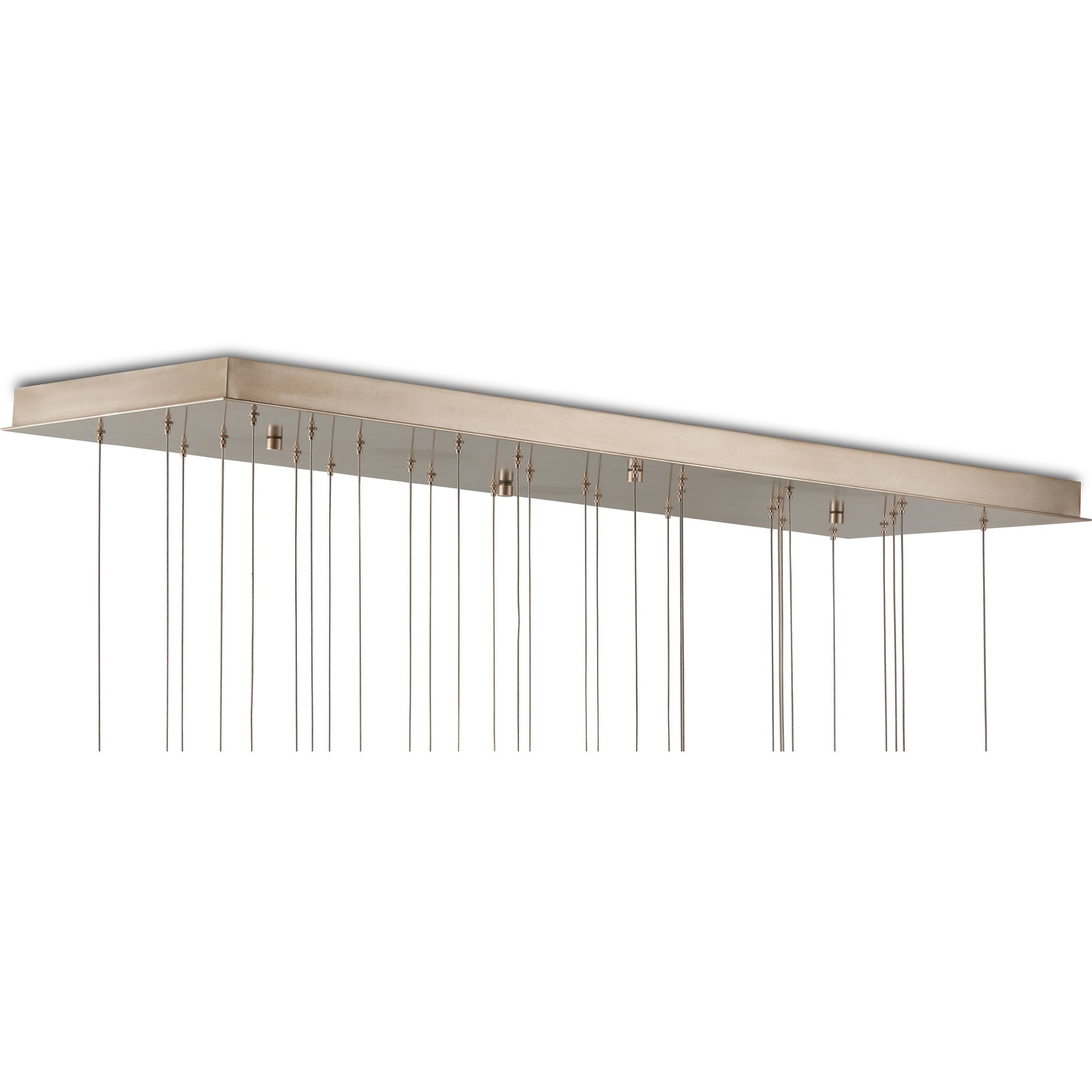 Daze 30-LIGHT Multi-Drop Pendant by Currey and Company in antique brass, white, painted silver. Made from frosted glass in a modern style.