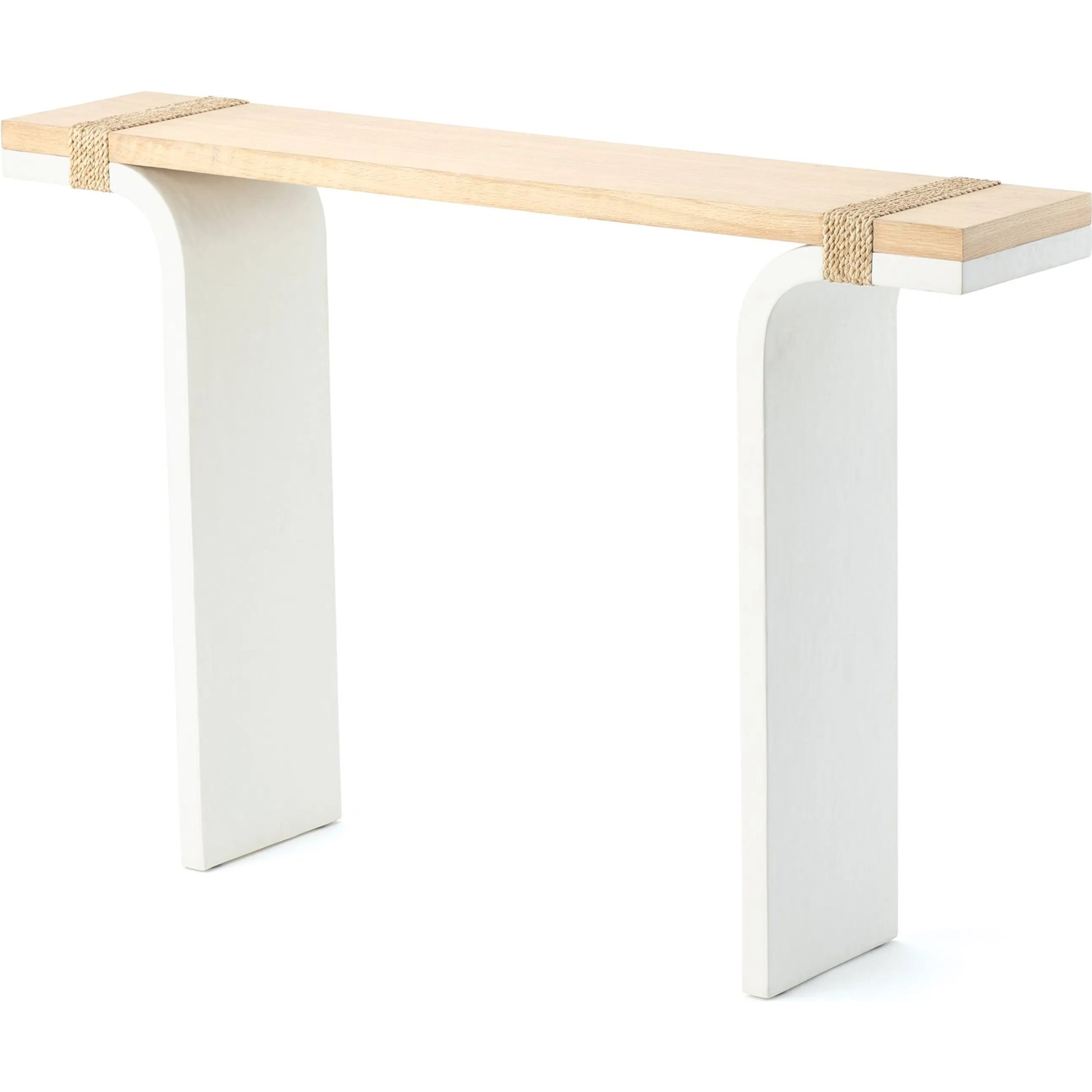 Debby Console by Global Views in white and oak. Made from unique in a transitional style.
