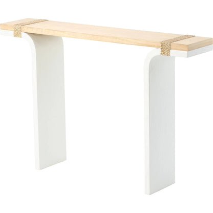 Debby Console by Global Views in white and oak. Made from unique in a transitional style.