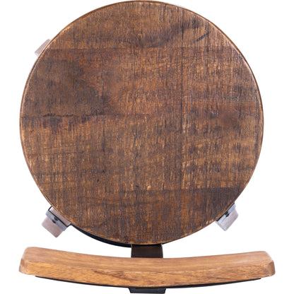 Masterson Bar Stool by Butler Specialty Company in natural wood and industrial chic. Made from mango wood, iron: black metal finish, seat height 37" h in a rustic style.