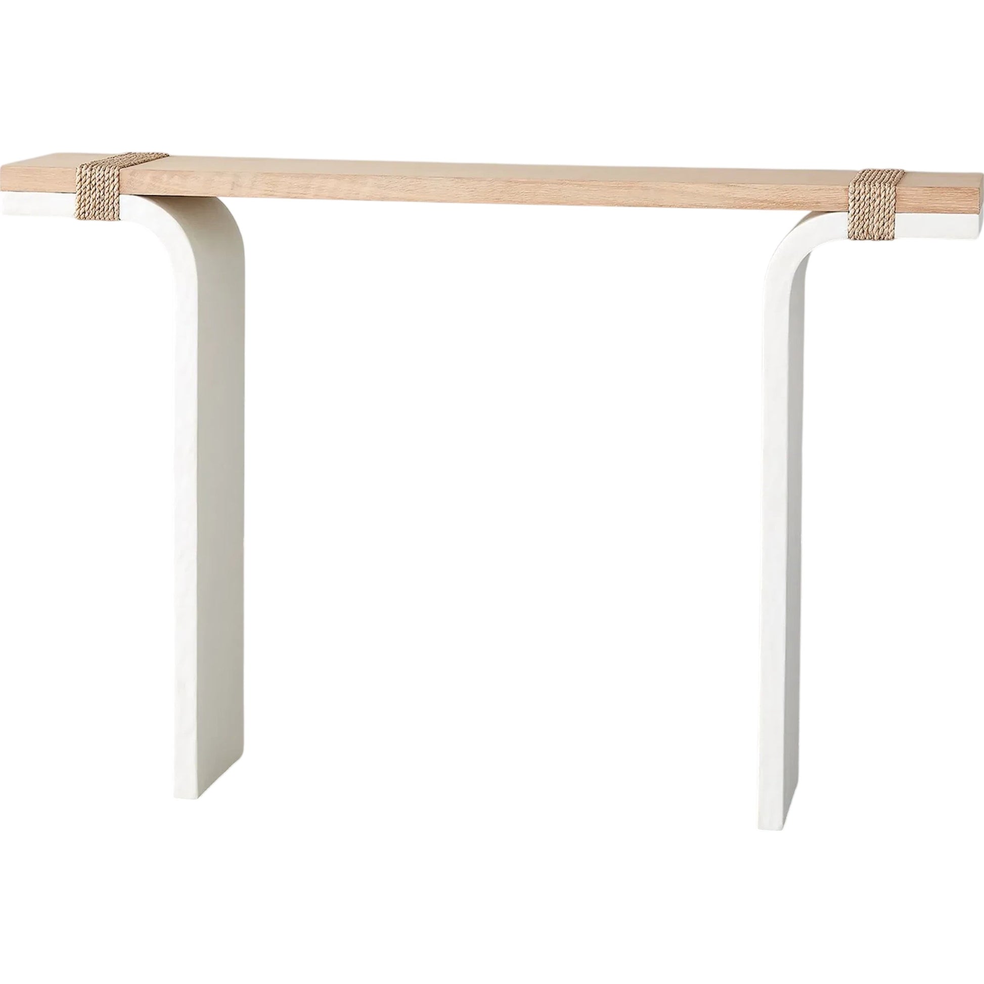 Debby Console by Global Views in white and oak. Made from unique in a transitional style.