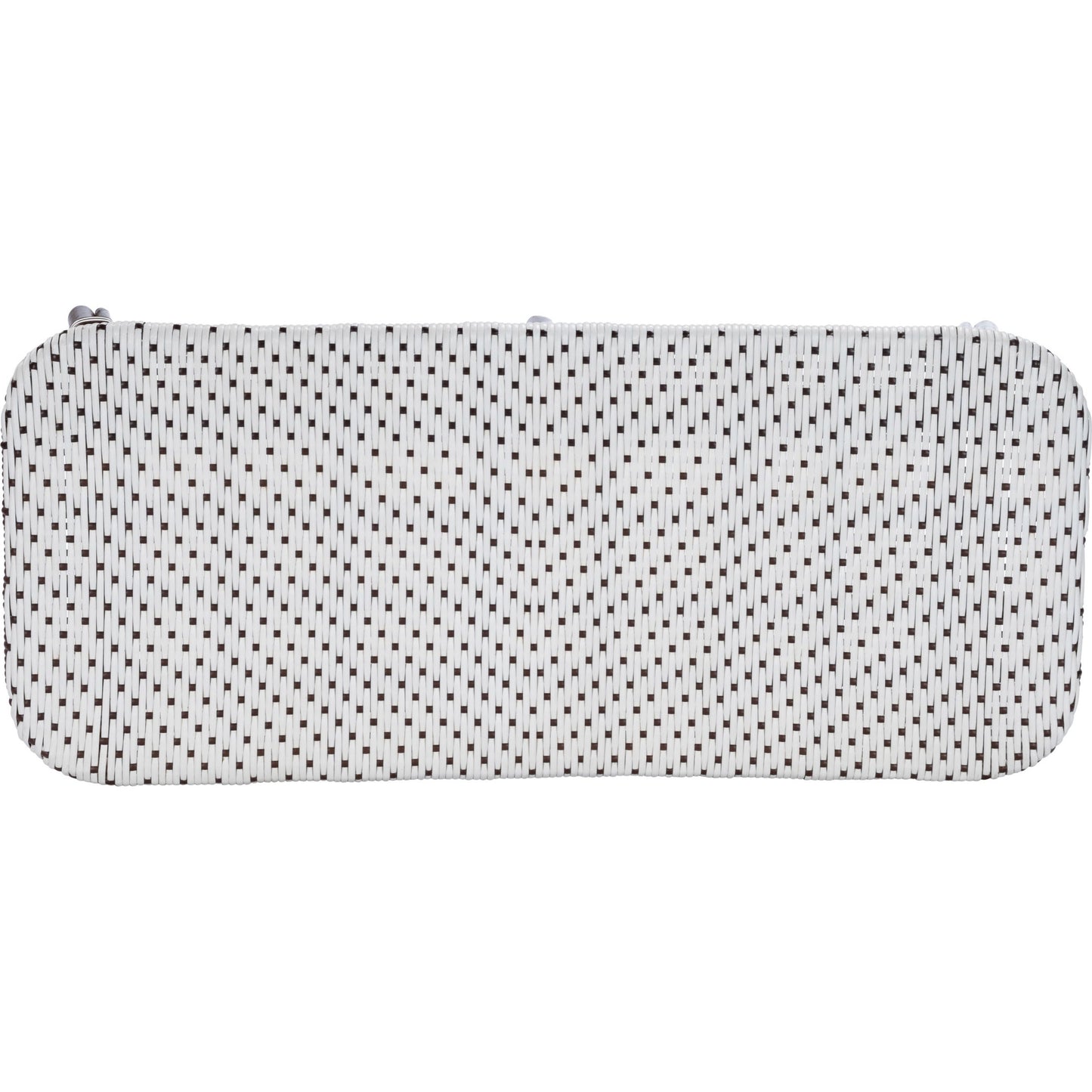 007 SR-770488 | Closeup | Marcella Rattan Bench by Butler Specialty Company in dark brown and black. Made from natural bamboo, polyethelene synthetic rattan weave in a coastal style.