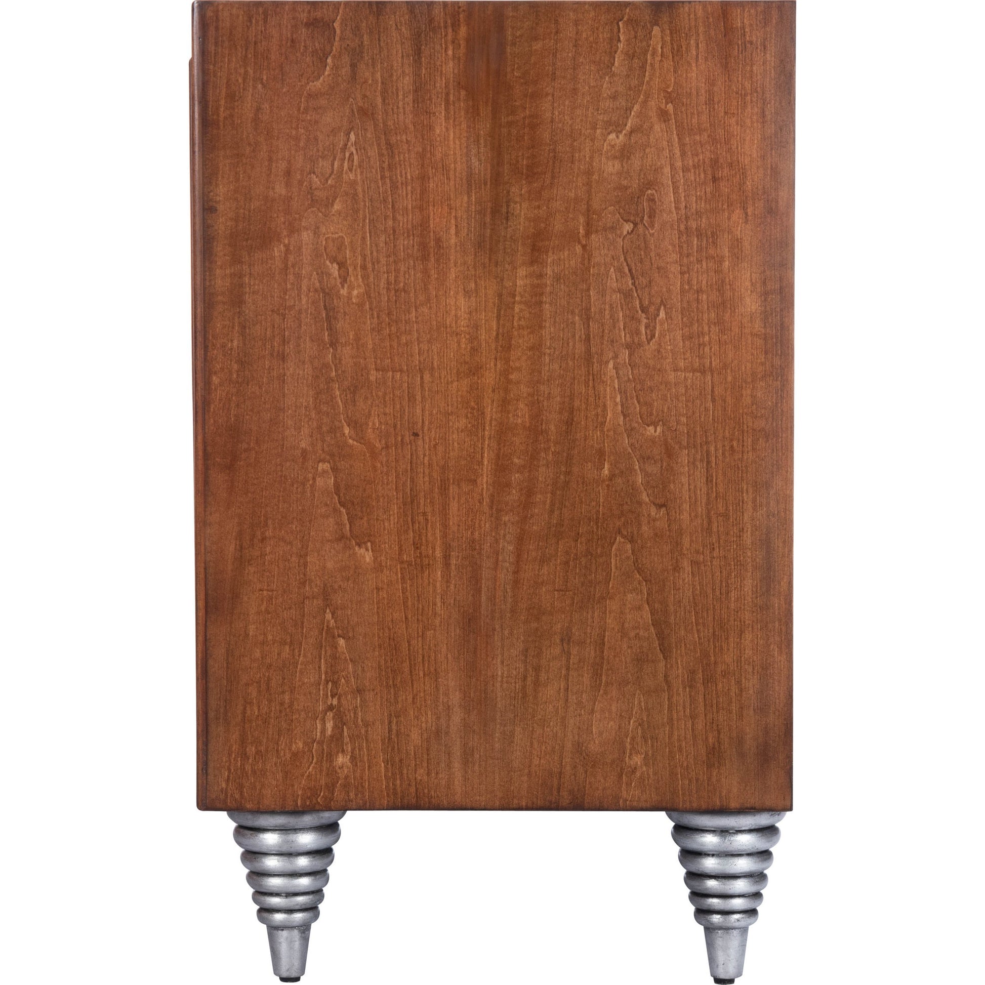 Shelly Sideboard by Butler Specialty Company in medium brown and cosmopolitan. Made from gmelina solids, maple veneer, mdf, leather, capiz shell in a modern style.