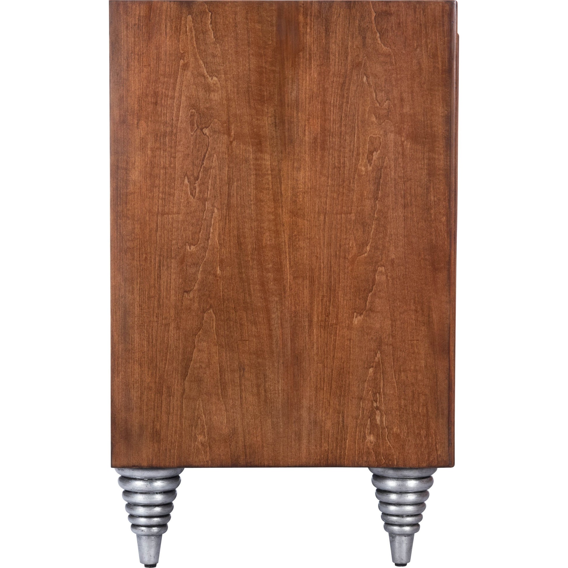 Shelly Sideboard by Butler Specialty Company in medium brown and cosmopolitan. Made from gmelina solids, maple veneer, mdf, leather, capiz shell in a modern style.