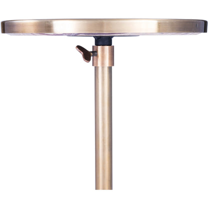 Mash End Table by Butler Specialty Company in gold and antique gold. Made from red vein marble in a modern style.