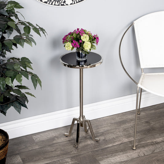 Sash End Table by Butler Specialty Company in silver and nickel. Made from granite, nickel finish, adjustble in a modern style.
