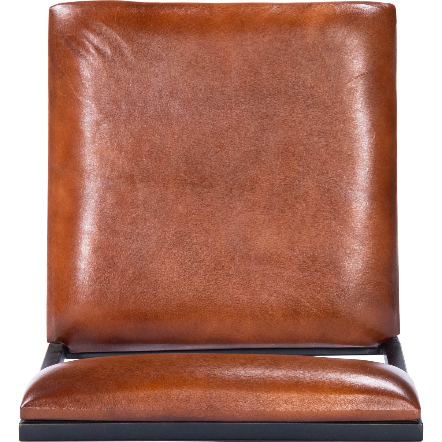 007 SR-789716 | Closeup | Lazarus Bar Stool by Butler Specialty Company in medium brown and industrial chic. Made from iron, leather, plywood, polyurethane foam core: seat height 31-1, 2" h in a modern style.