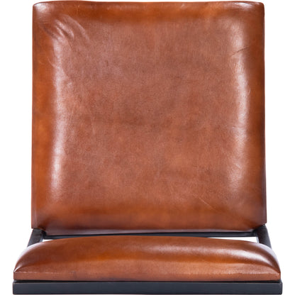 Lazarus Bar Stool by Butler Specialty Company in medium brown and industrial chic. Made from iron, leather, plywood, polyurethane foam core: seat height 31-1, 2" h in a modern style.