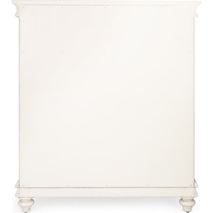 Brouno Chest by Butler Specialty Company in white. Made from mango wood, mdf, plywood, clear glass (non tempered) in a cottage & farmhouse style.