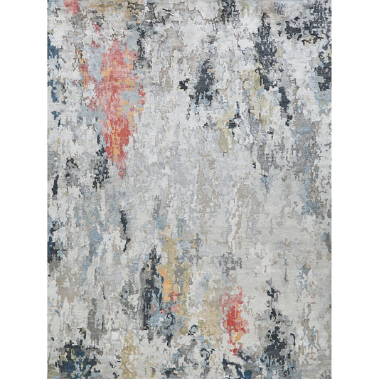 Floor Art Rug by Exquisite Rugs in silver, gray, coffee. Made from bamboo silk in a unique style.