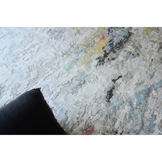Floor Art 5499 Rug by Exquisite Rugs in silver, gray, coffee. Made from bamboo silk in a unique style.