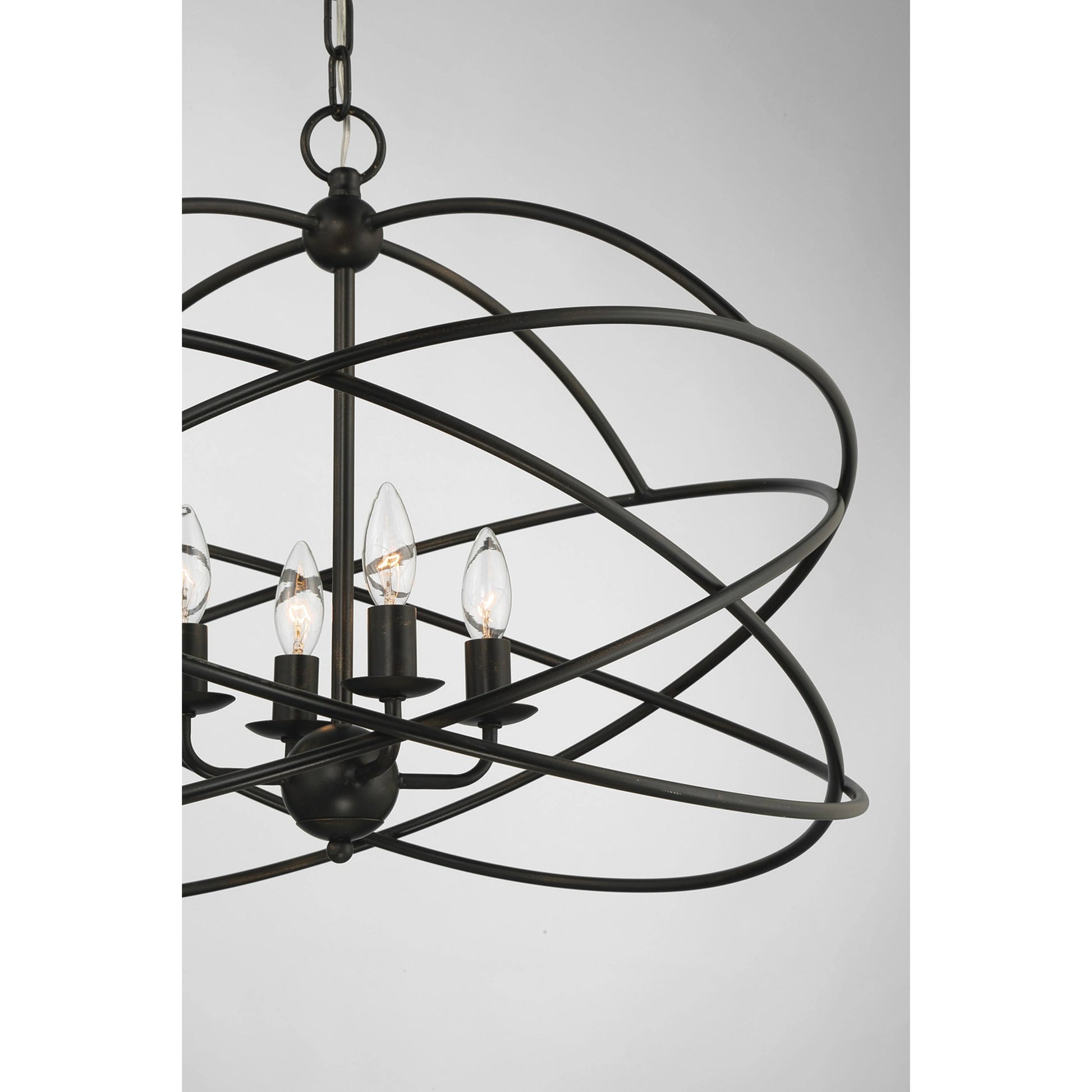 Anson Chandelier by Lumanity in oil rubbed bronze. Made from iron in a modern style.