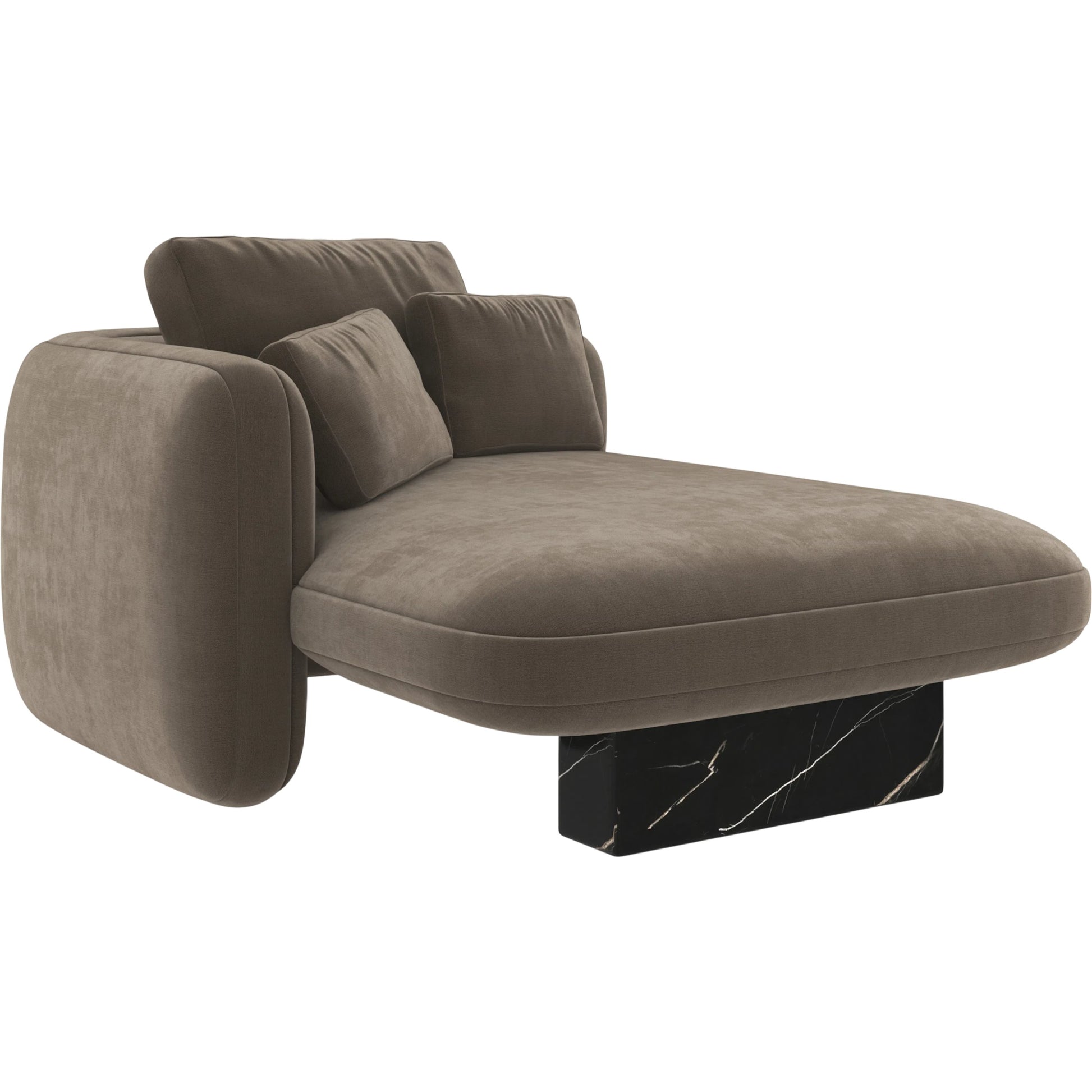 Overlap Chaise by Caracole in whisper of gold. Made from stone in a transitional style.