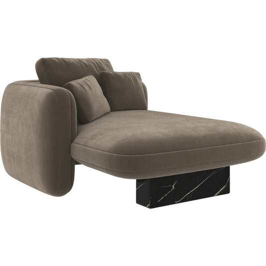 Overlap Chaise by Caracole in whisper of gold. Made from stone in a transitional style.