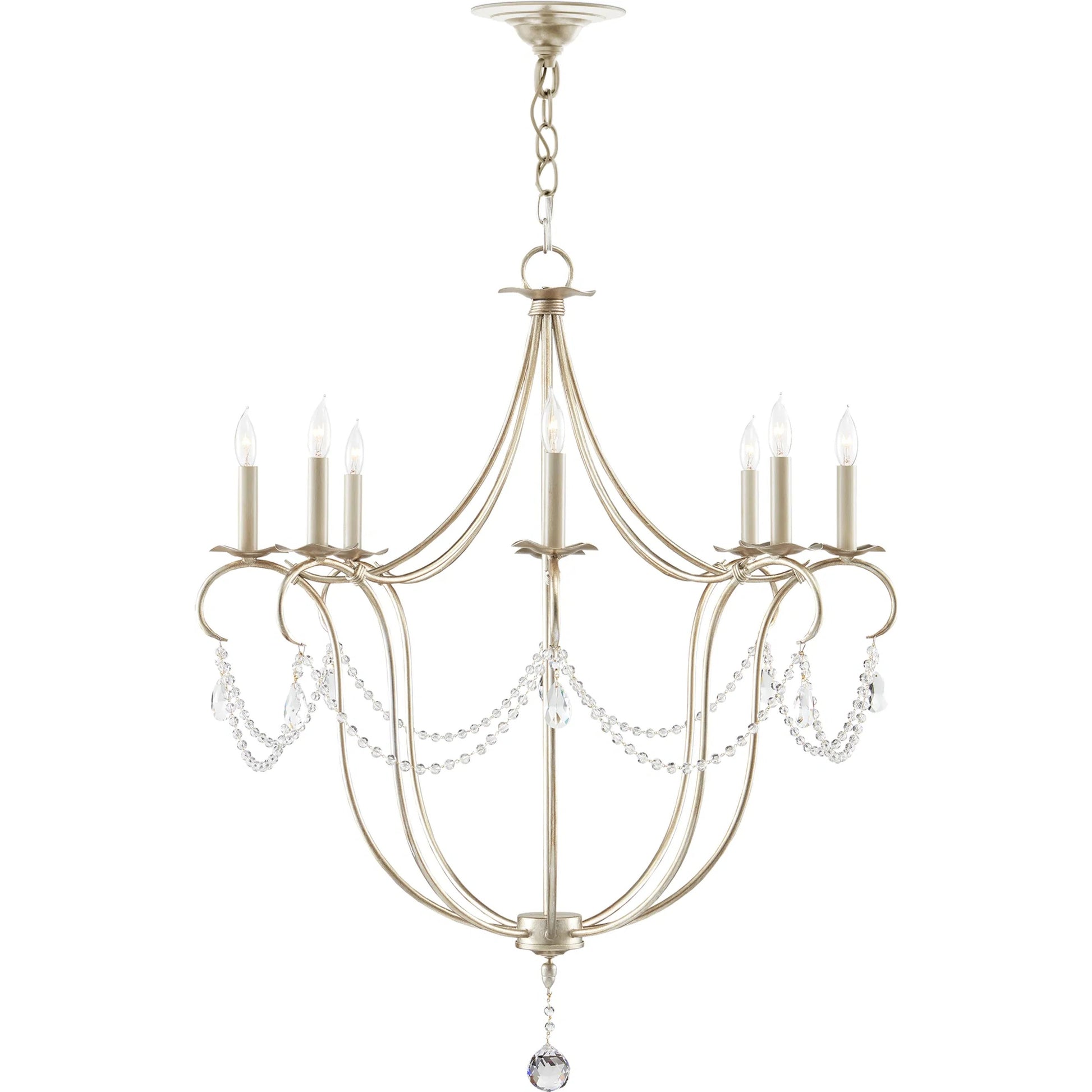 Crystal Light Chandelier by Currey and Company. Made from wrought iron, crystal in a traditional style.