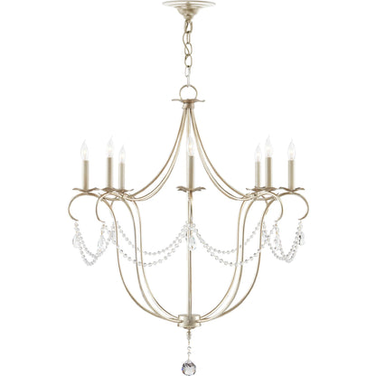 Crystal Light Chandelier by Currey and Company. Made from wrought iron, crystal in a traditional style.