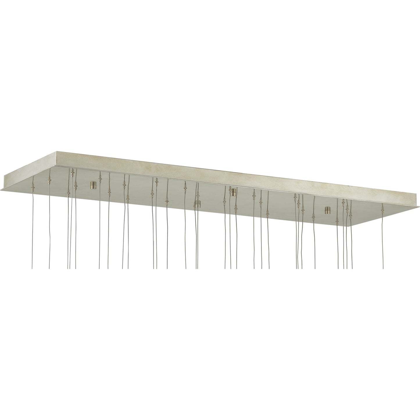 008 SR-890201 | Closeup | Pepper Linear Pendant by Currey and Company in painted silver, nickel. Made from metal in a modern style.