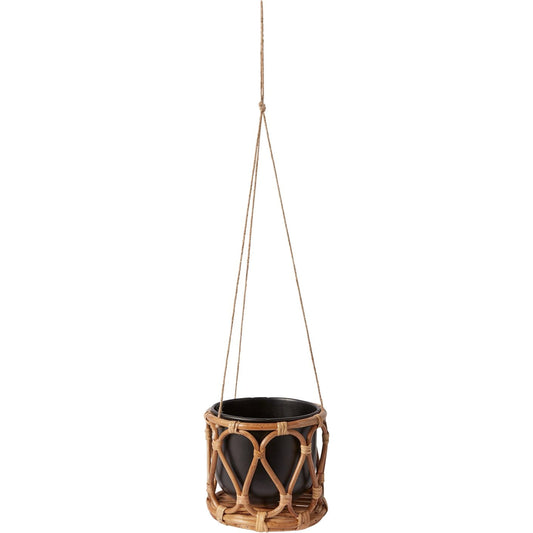 Boca Hanging Pot by Accent Decor in black. Made from wood in a cottage & farmhouse style.