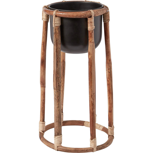 Boca Plant Stand by Accent Decor in black. Made from wood in a cottage & farmhouse style.