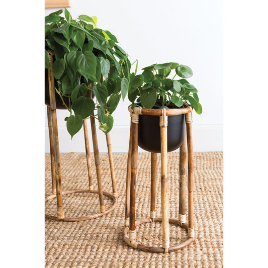 Boca Plant Stand by Accent Decor in black. Made from wood in a cottage & farmhouse style.