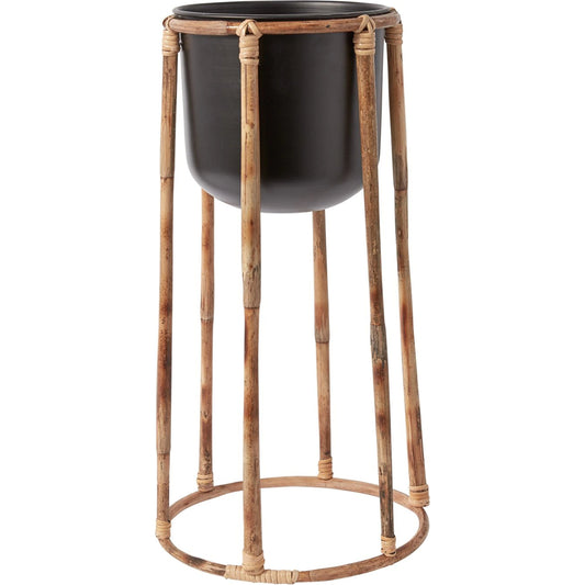 Boca Plant Stand by Accent Decor in black. Made from wood in a cottage & farmhouse style.