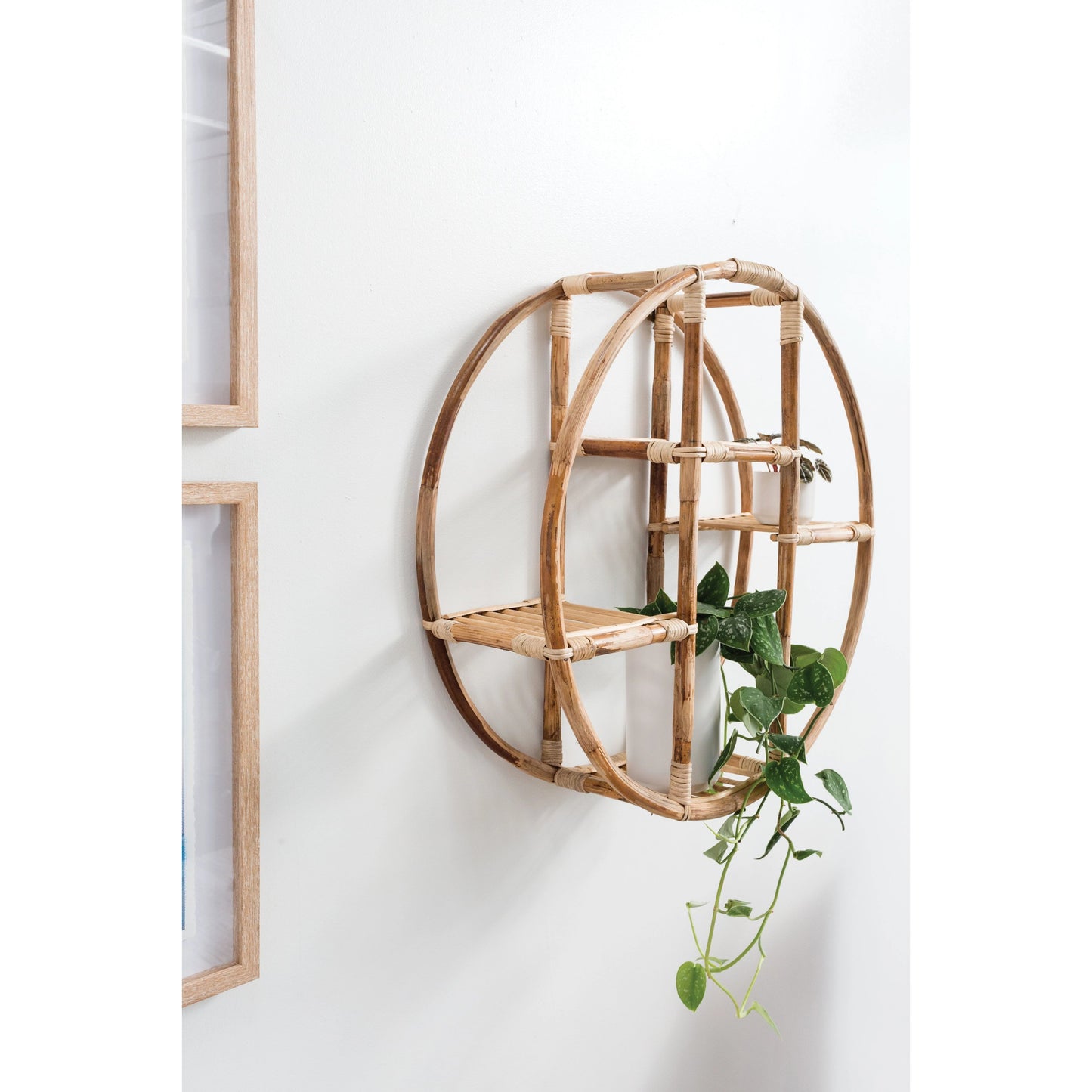 003 SI-2083228 | Lifestyle | Centre Wall Shelf by Accent Decor in natural. Made from wood in a cottage & farmhouse style.