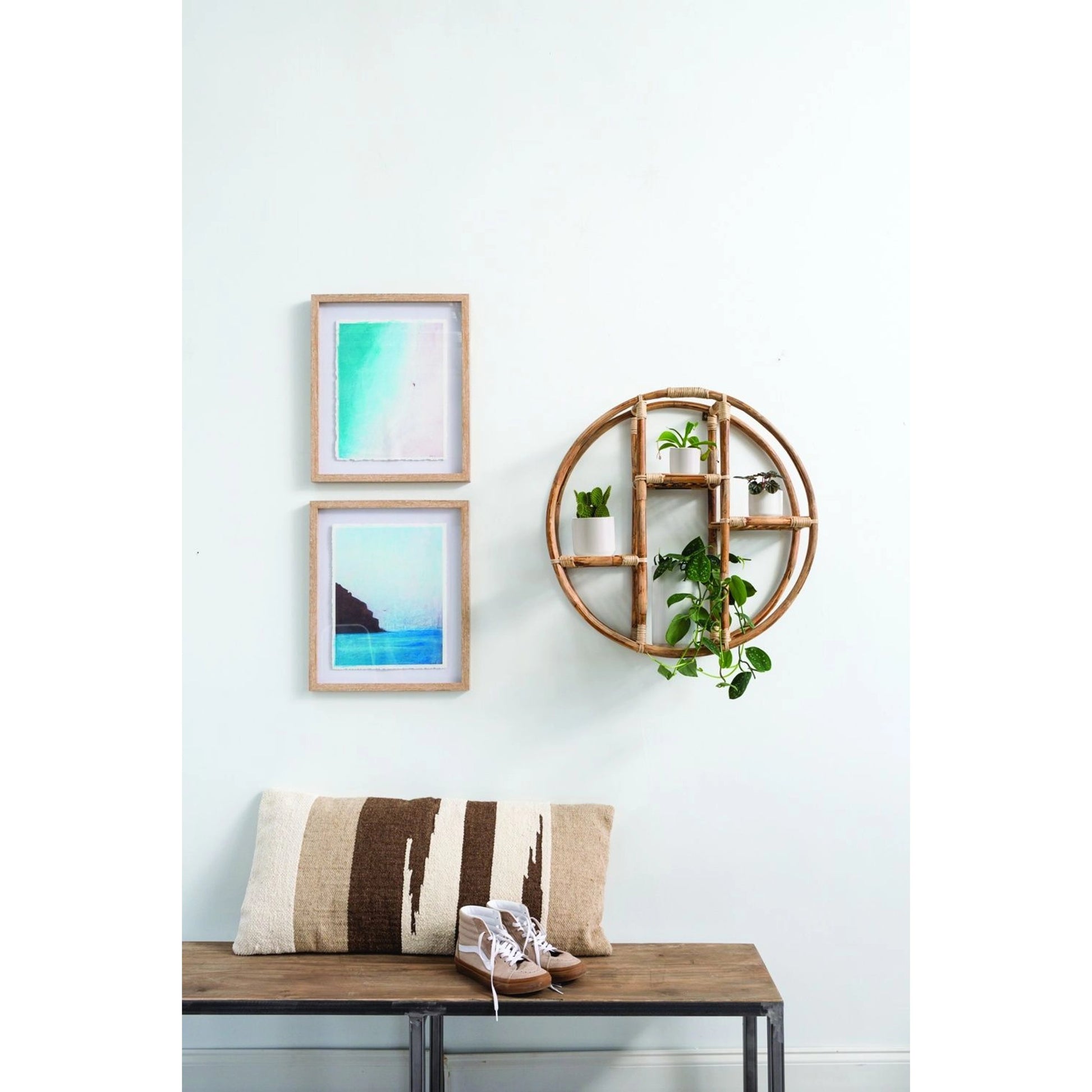 Centre Wall Shelf by Accent Decor in natural. Made from wood in a cottage & farmhouse style.