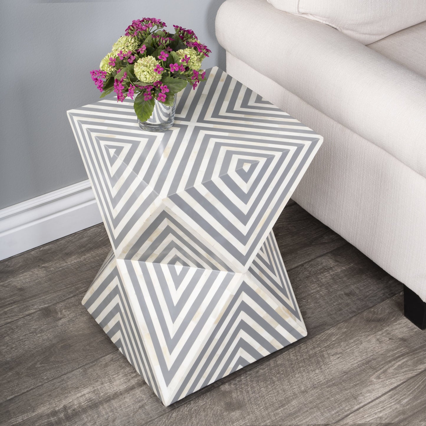 017 SR-910307 | Lifestyle | Anais End Table by Butler Specialty Company. Made from bone inlay, mdf, resin, mango wood in a eclectic & global style.