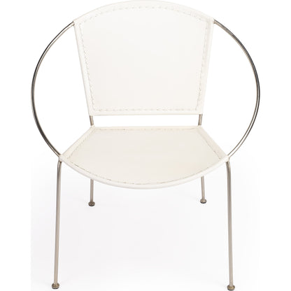 Milo Accent Chair by Butler Specialty Company in brown and brown leather. Made from leather goat, iron frame, urethane foam in a modern style.