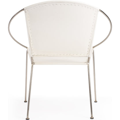 Milo Accent Chair by Butler Specialty Company in brown and brown leather. Made from leather goat, iron frame, urethane foam in a modern style.