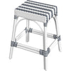 White and Navy Stripe, White Rattan