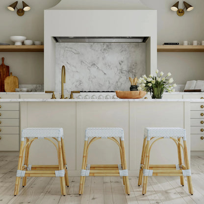 Robias Counter Stool by Butler Specialty Company. Made from rattan, polyurethane synthetic rattan in a coastal style.