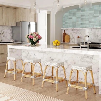 Robias Counter Stool by Butler Specialty Company. Made from rattan, polyurethane synthetic rattan in a coastal style.