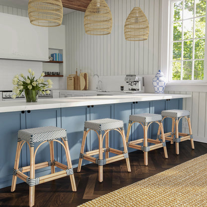 Robias Counter Stool by Butler Specialty Company. Made from rattan, polyurethane synthetic rattan in a coastal style.