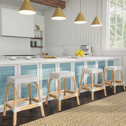Robias Counter Stool by Butler Specialty Company. Made from rattan, polyurethane synthetic rattan in a coastal style.