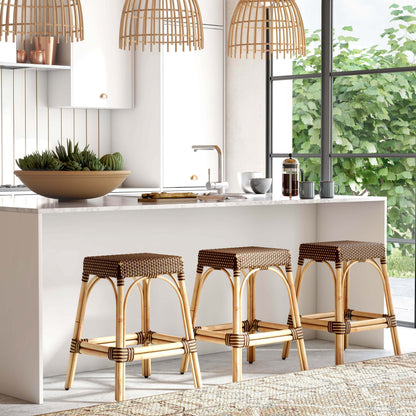 Robias Counter Stool by Butler Specialty Company. Made from rattan, polyurethane synthetic rattan in a coastal style.