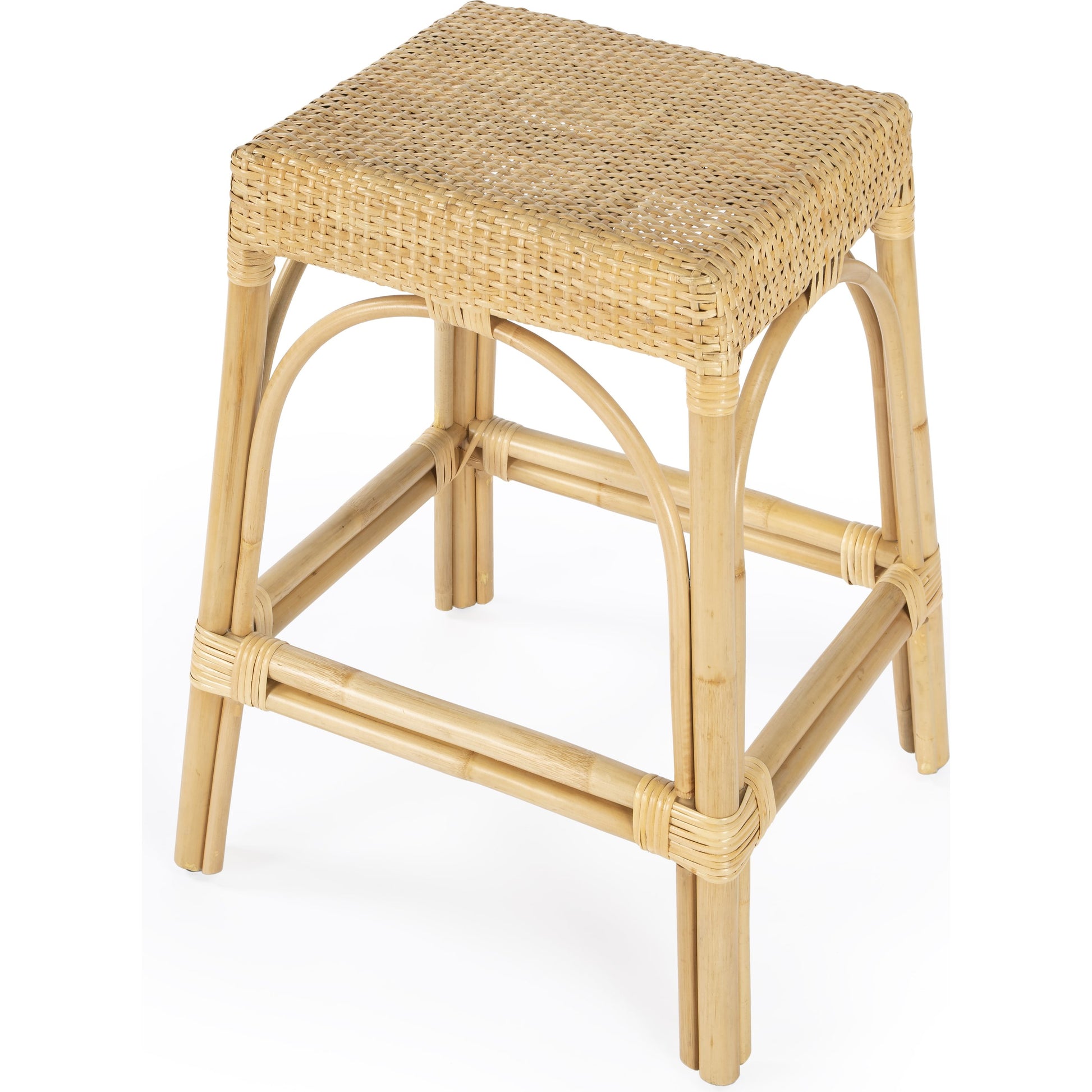 Robias Counter Stool by Butler Specialty Company. Made from rattan, polyurethane synthetic rattan in a coastal style.