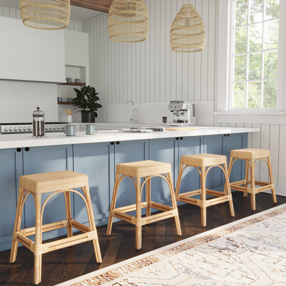 Robias Counter Stool by Butler Specialty Company. Made from rattan, polyurethane synthetic rattan in a coastal style.