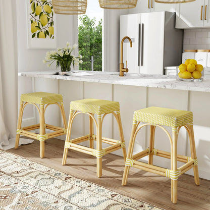 Robias Counter Stool by Butler Specialty Company. Made from rattan, polyurethane synthetic rattan in a coastal style.